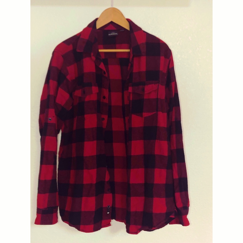 Women  Red/Black Plaid Flannel Burnside Size XL